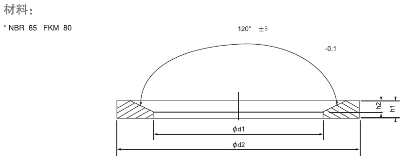 斜角平墊片橫截面結(jié)構(gòu)圖